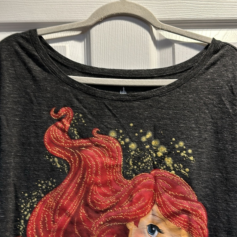 Disney Parks The Little Mermaid Ariel Off Shoulder Dolman Sleeve Tee XS Shirt - Picture 3 of 6